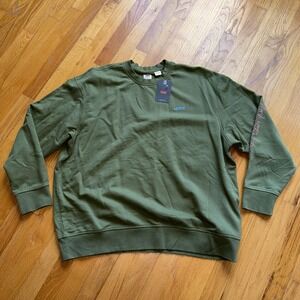 NEW Levi's Sweatshirt XL Olive Green Art Imitates Life Graphic Print Crewneck